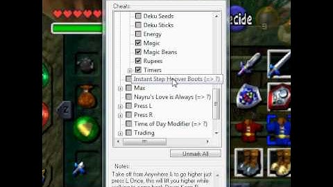 zelda cheat with project 64 1.6