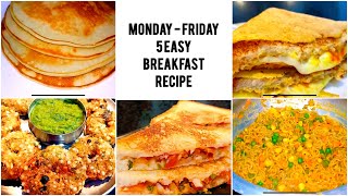 15 Minutes Instant Breakfast recipes|  Quick and easy Morning Breakfast recipe | 5  Breakfast recipe