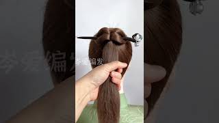🌹 hairstyle with beautiful hair pin #hairstyle #tutorials #shorts