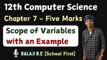 Scope of variables with example in Tamil | 12th computer science | chap 7 five mark | Local | Global