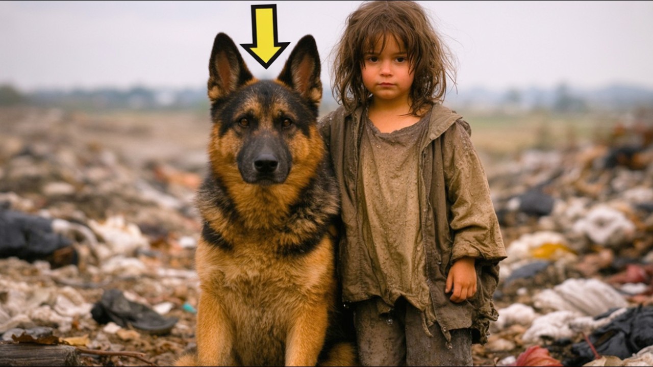CIOBANESC GERMAN GĂSEȘTE O FETIȚĂ ORFANĂ LA GROAPA DE GUNOI… ȘI NU O MAI LASĂ NICIODATĂ SINGURĂ