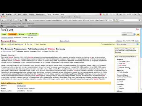 Reference Interview: Locating Dissertations