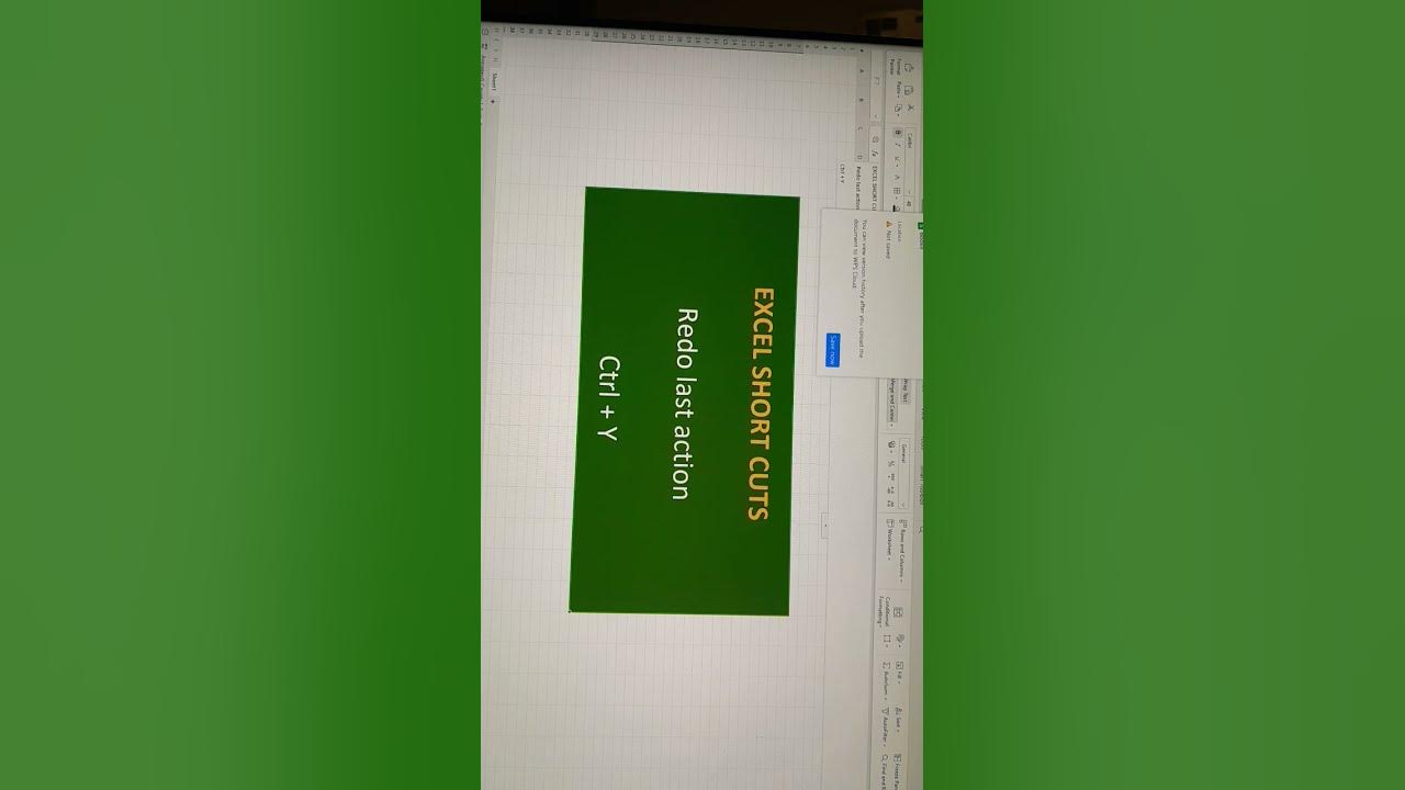Ms excel short cuts redo last action control plus y youtube