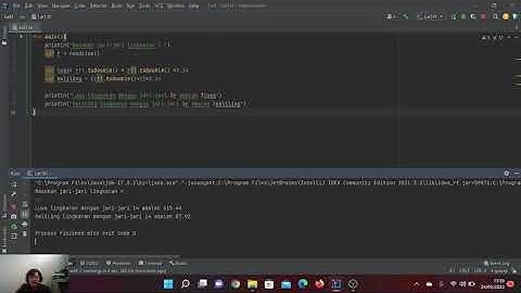Tutorial Kotlin: Program menghitung luas dan keliling lingkaran