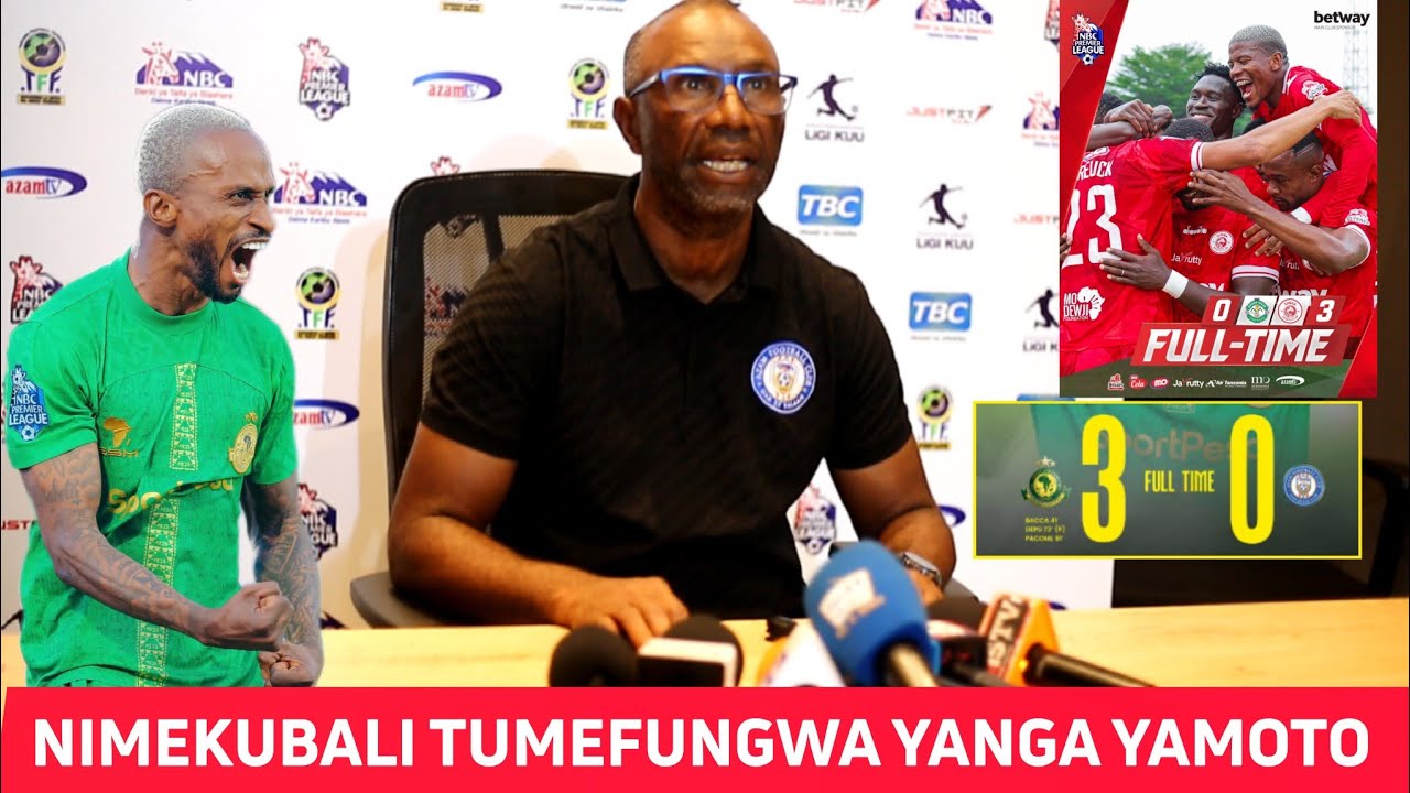KOCHA WA AZAM IBENGE AWAVULIA KOFIA YANGA BAADA YA KUFUNGWA 3-0 - YouTube