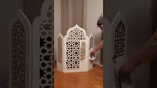 Mihrab - Prayer Rug Holder #Mihrab #woodworking #prayer #homedecor Resimi