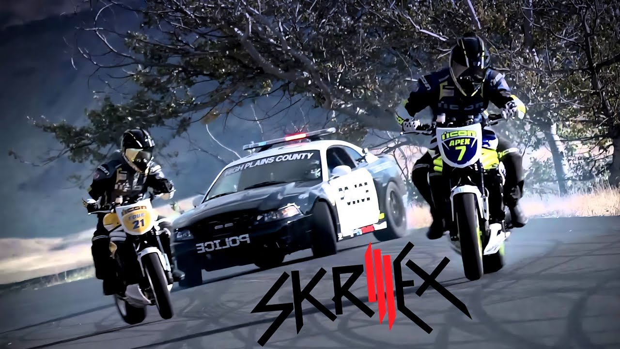 Skrillex - Breakn' A Sweat / Motorcycle vs. Car Drift Battle 2 -MUSICVIDEO-