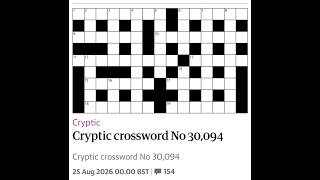 The Guardian Cryptic Crossword No. 30,094 - 25/08/2026
