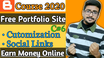 Earn Money Online From Website | Customize Social Links in Header | Blogger Course 2020 | C#6
