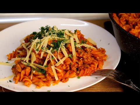 Вкуснейшие Макароны с Фаршем! Простой рецепт УЖИНА на одной сковороде.