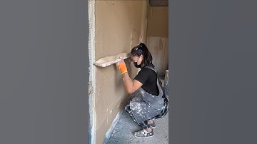 The process of plastering walls to make them look neat and even #shorts