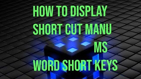 How to display short cut menu .MS word short keys (Lesson/Tutorial#30)#trending |#msword