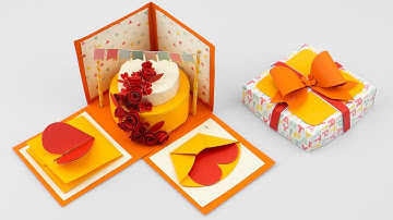 Birthday Gift Box with Paper | Cake Explosion Box for Birthday | DIY Gift Box Ideas