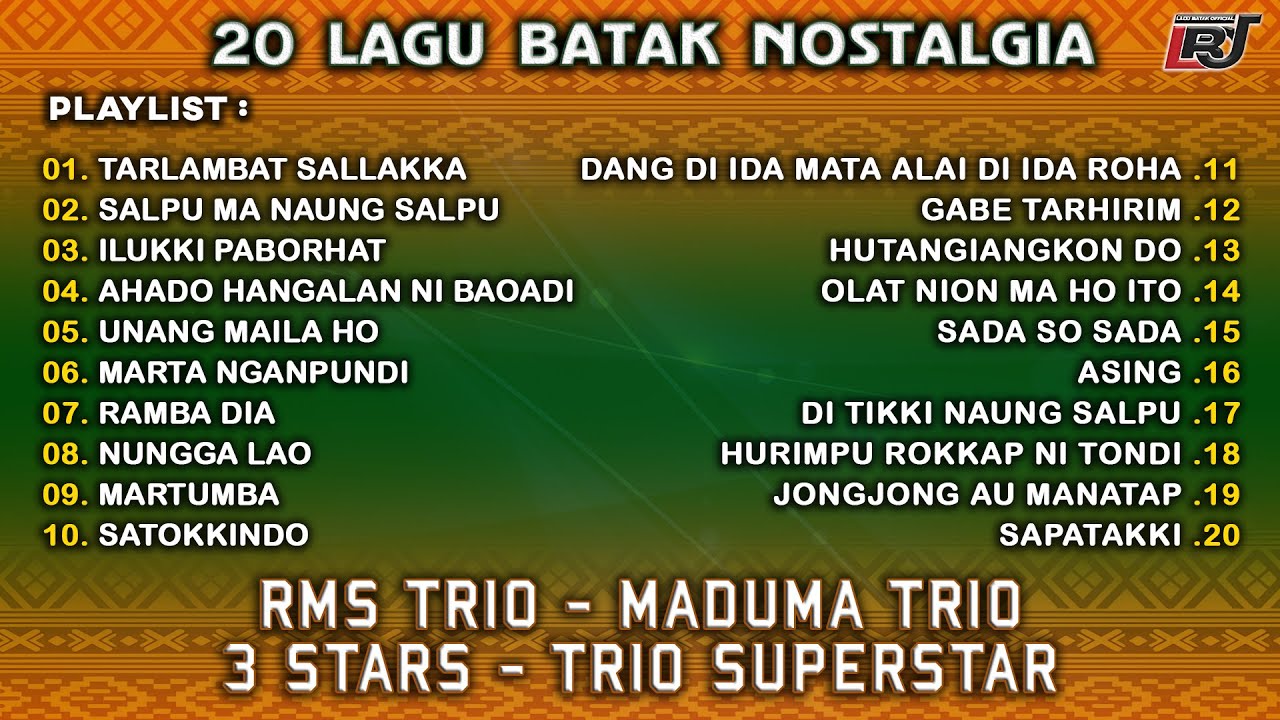 Kompilasi Lagu Batak Nostalgia - RMS Trio, Maduma Trio, 3 Stars & Trio Superstar || Lagu Batak Lawas