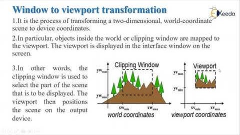 Viewing transformation pipeline and Window to Viewport coordinate transformation