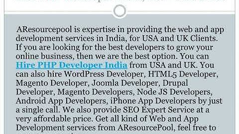 Hire PHP Developer India, UK, USA | AResourcePool