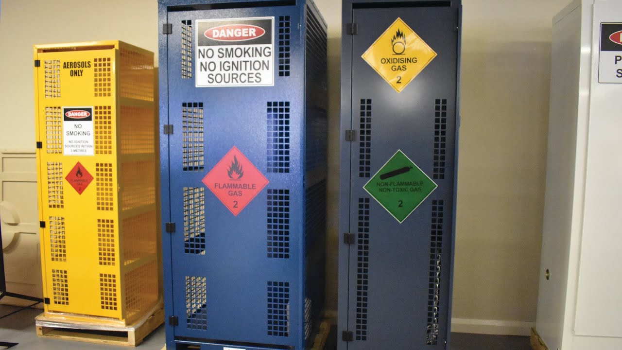 LPG Forklift gas bottle cages Global Spill & Safety YouTube