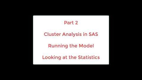 Cluster Analysis in SAS Studio Complete
