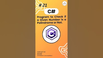 Palindrome Numbers Program in C# || C# Interview Program