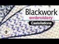 Blackwork Embroidery diaper pattern - castellations