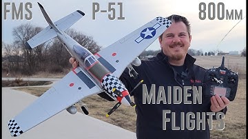 FMS - P-51D V2 - 800mm - Maiden Flights 2S & 3S!!!