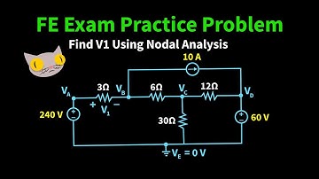 FE Exam Practice Problem | Nodal Analysis