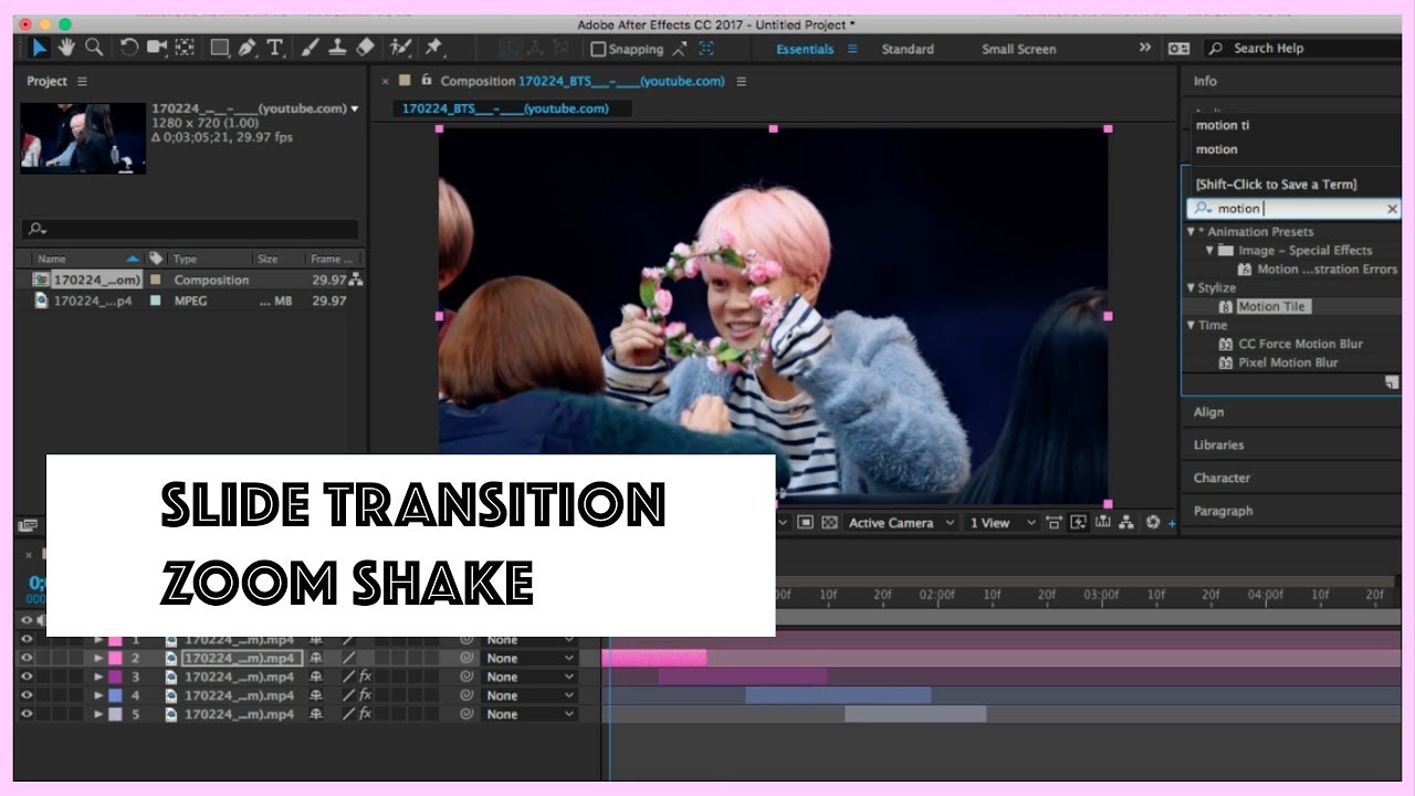 SLIDE TRANSITION & ZOOM SHAKE AMV after effects tutorial YouTube