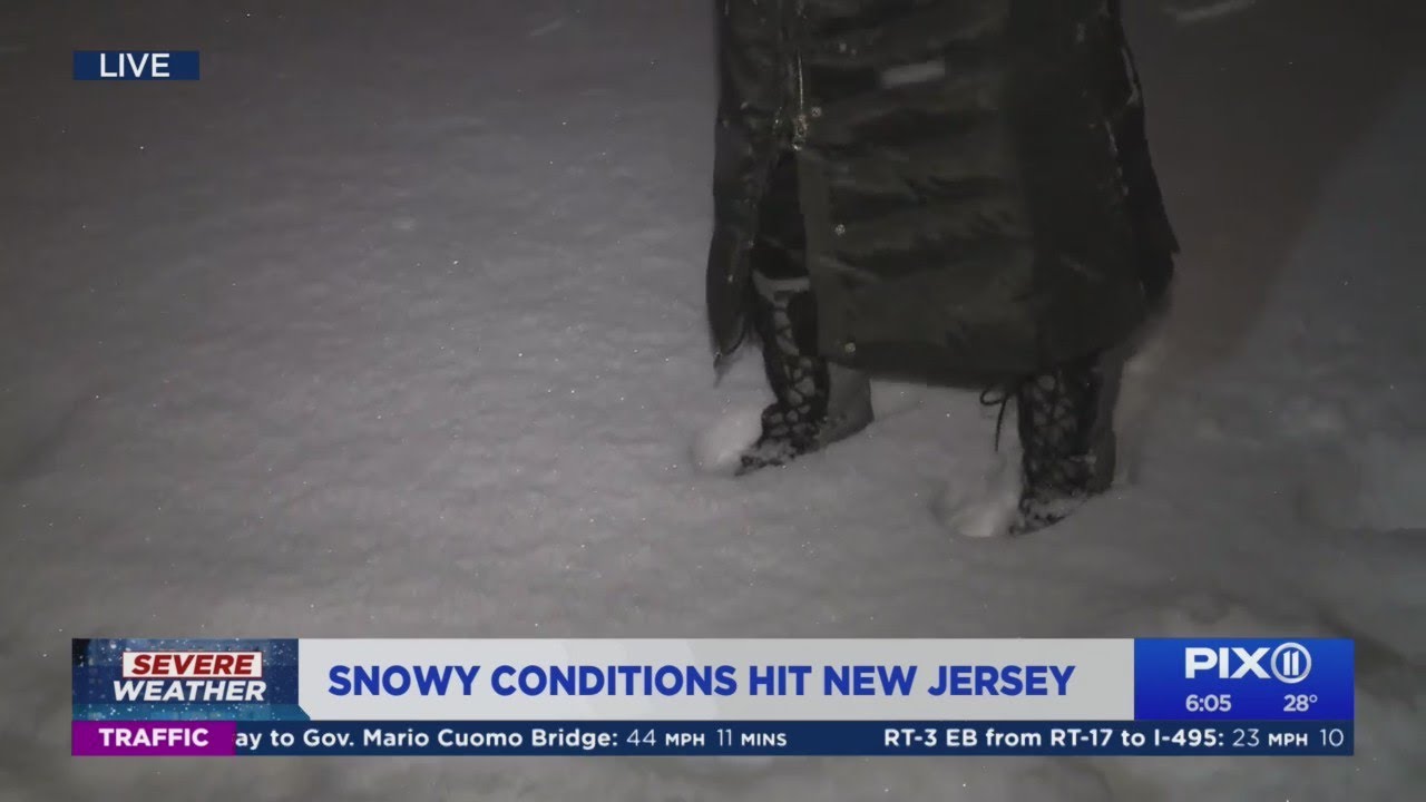 Winter storm blankets New Jersey with snow Friday morning - YouTube