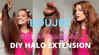 DIY HALO EXTENSION! learn how to make your own halo extension! BOUJEE on a BUDGET ep. 3 🫶🏼🥂✨