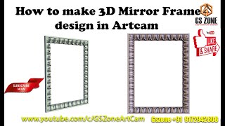 how to make 3D frame design in artcam | very easy and simple making  method #gszone #artcam #cnc screenshot 4
