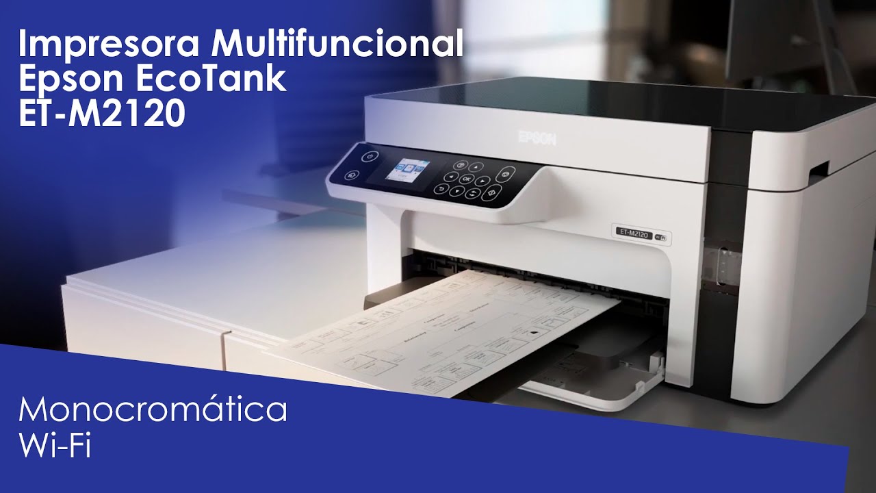 Impresora Multifuncional Epson EcoTank ET-M2120 Wi-Fi Monocromática-  C11CJ18401 - YouTube