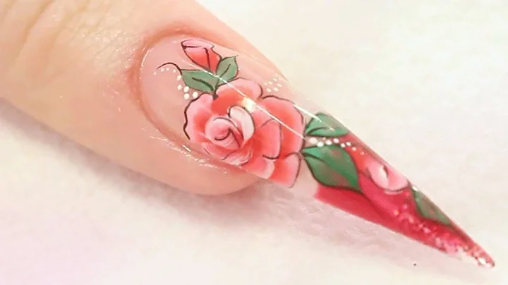 Rose Acrylic Nail Design Tutorial