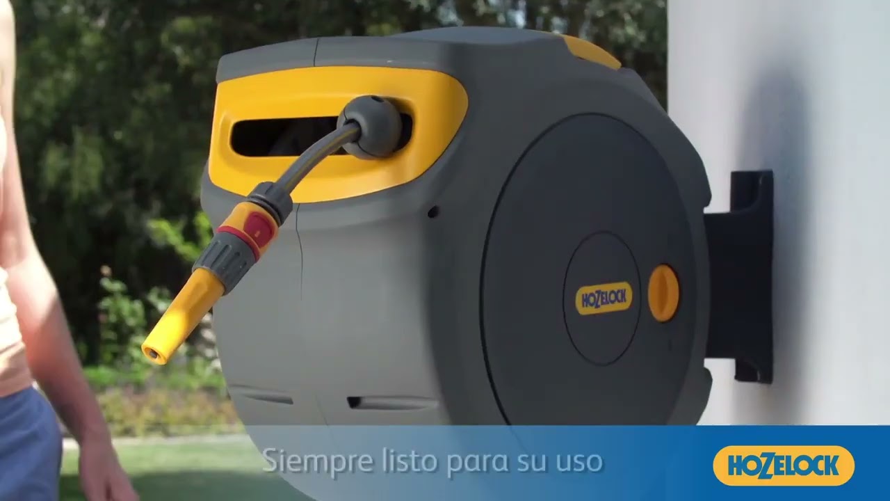 ENEACRO Enrollador Manguera Jardin de 30 m  Cartucho de manguera de pared  con pistola pulverizadora de 10 funciones y función de enrollado  automático, Garden Hose Reel : : Jardín