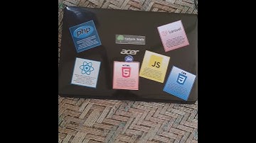 Custom made laptop stickers pasted on my Laptop 💻 #shorts #laptopstickers #programming #coding