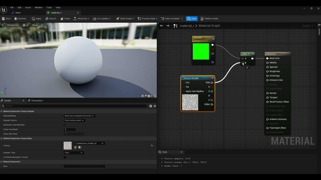 UE5 Blueprints Tutorial 018-3 Nodes: VectorParameter, Add - YouTube