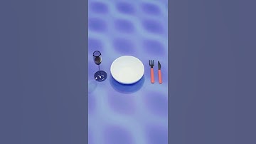 Plate, Cutlery, and Cup - Modeling, Texturing, Rendering | CG #Shorts