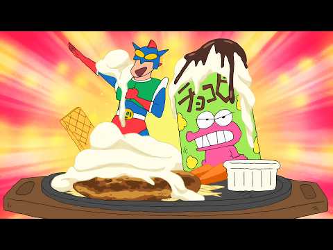 [Crayon Shin-chan] The Nohara family goes to eat delicious hamburger steaks, and Shin-chan discov...