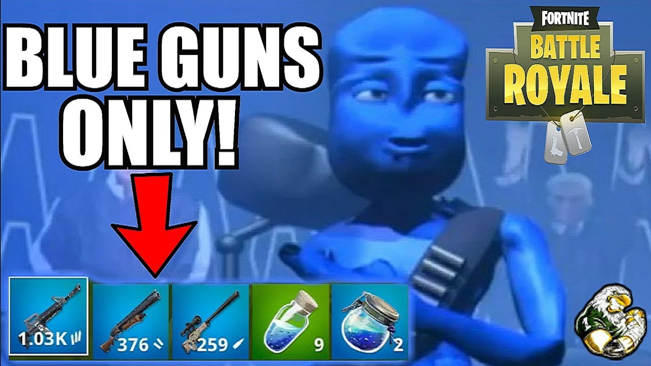 BLUE GUNS ONLY CHALLENGE! Fortnite Battle Royale Gameplay YouTube
