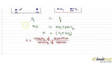 A block of mas m moving at a velocity `upsilon` collides head on with another block of mass 2m a...