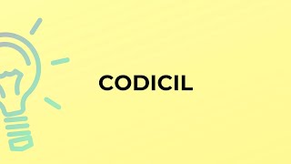 What is the meaning of the word CODICIL