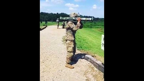 Soldier Shooting an AT-4 Rocket Launcher - US Army