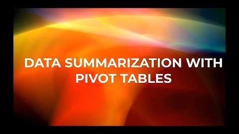 Univariate Data Summarization using Pivot Tables