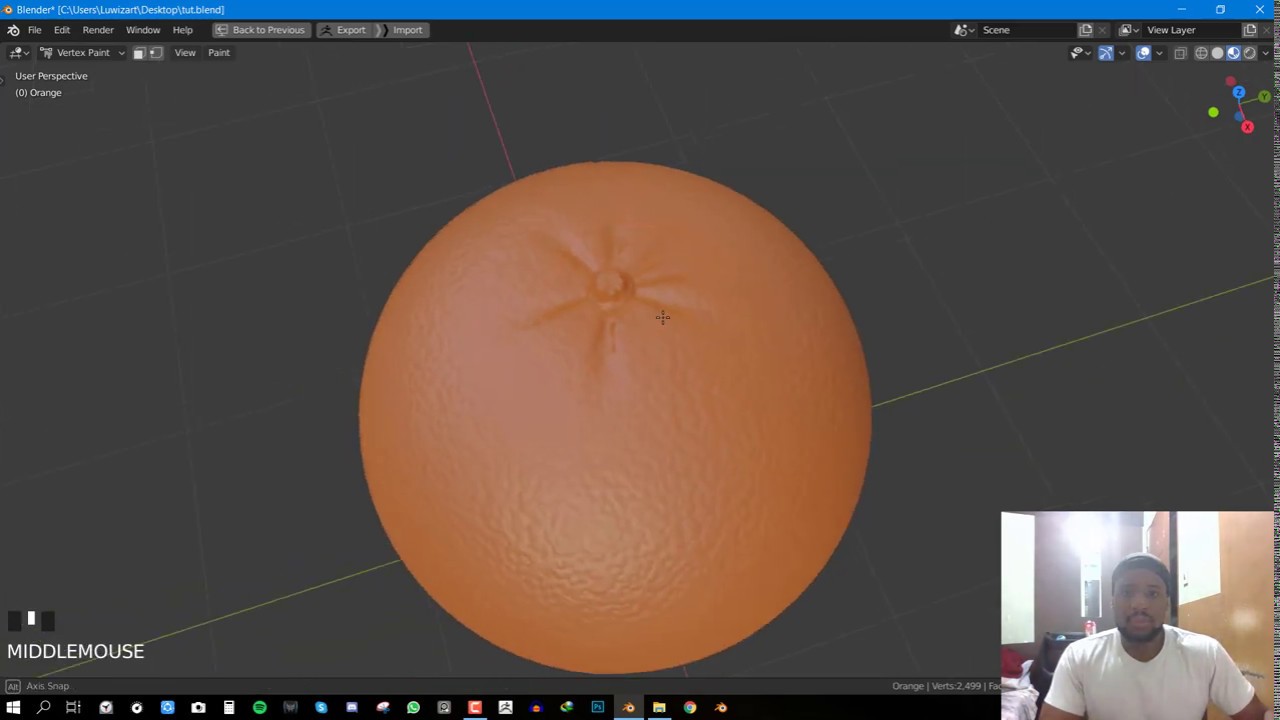 Time reversal FX in Blender  on an Orange  