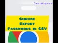 How to Export Saved Passwords in Google Chrome?