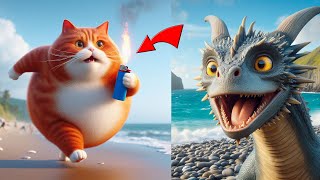 💔Cat vs Dragon😿sad cat story😿#cat #cute #cutecat