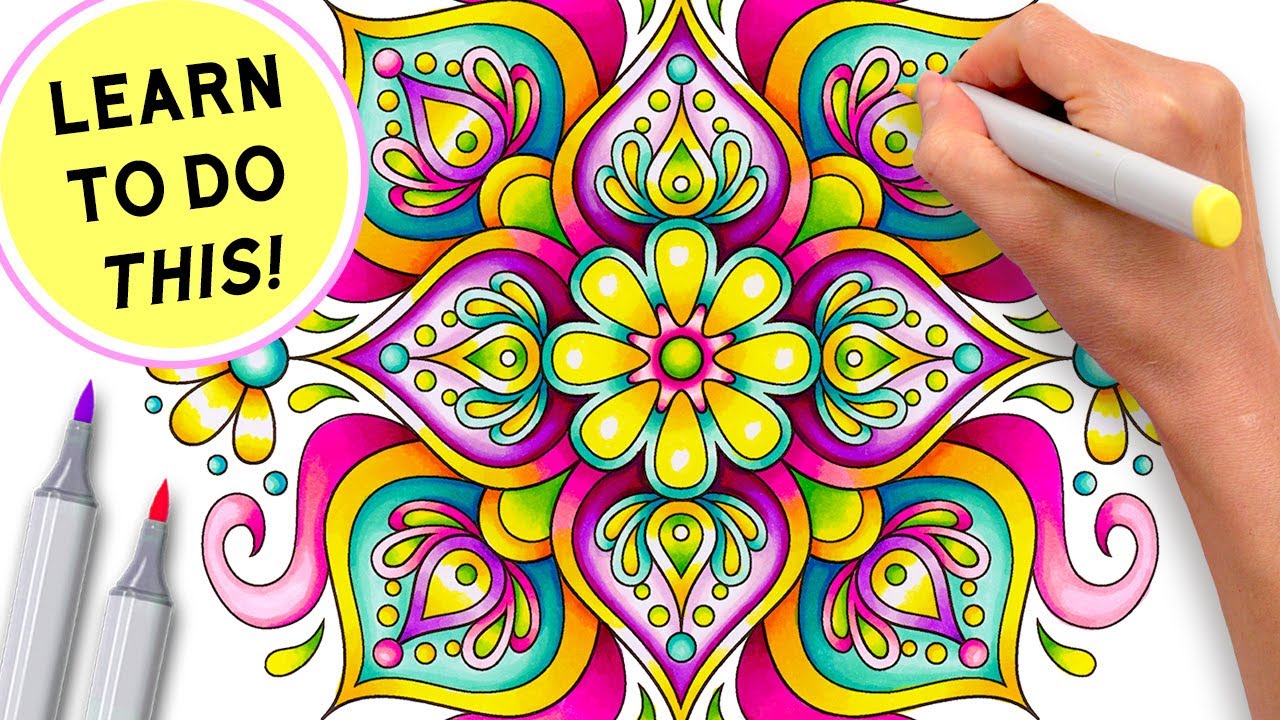 Adult Coloring Tutorial Part 1: Alcohol Markers for Beginners 