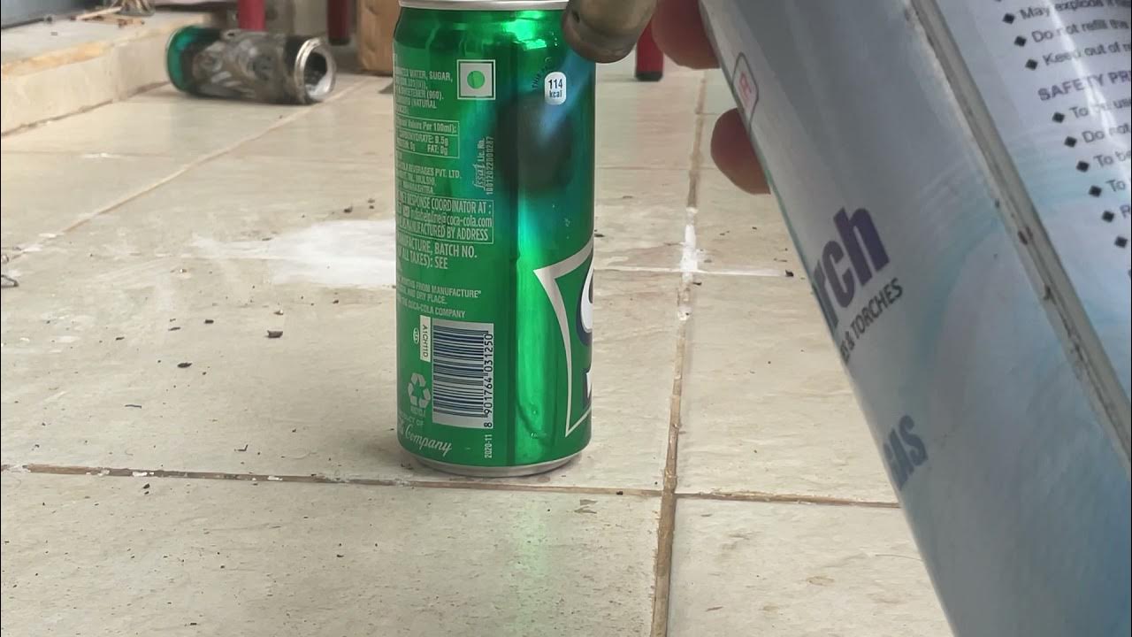 Melting aluminium cans with hand blow torch YouTube