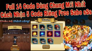 Full 14 Code Gomu Huyền Thoại Dùng Chung Mới | Cách Nhận 5 Code Riêng |  Nhận Tướng Sabo | Ttđp - Youtube