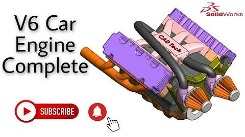 V6 Car Engine 3D View in SolidWorks 2020