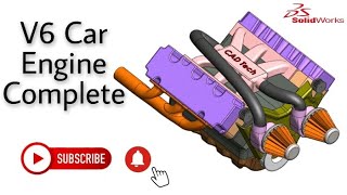 Celebrity V6 Car Engine 3D View in SolidWorks 2020 Wealth